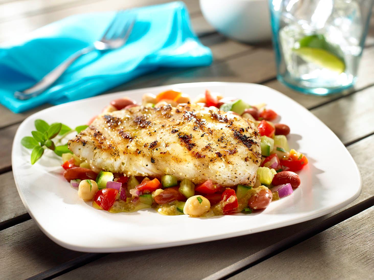 Grilled Herb-Rubbed Halibut 