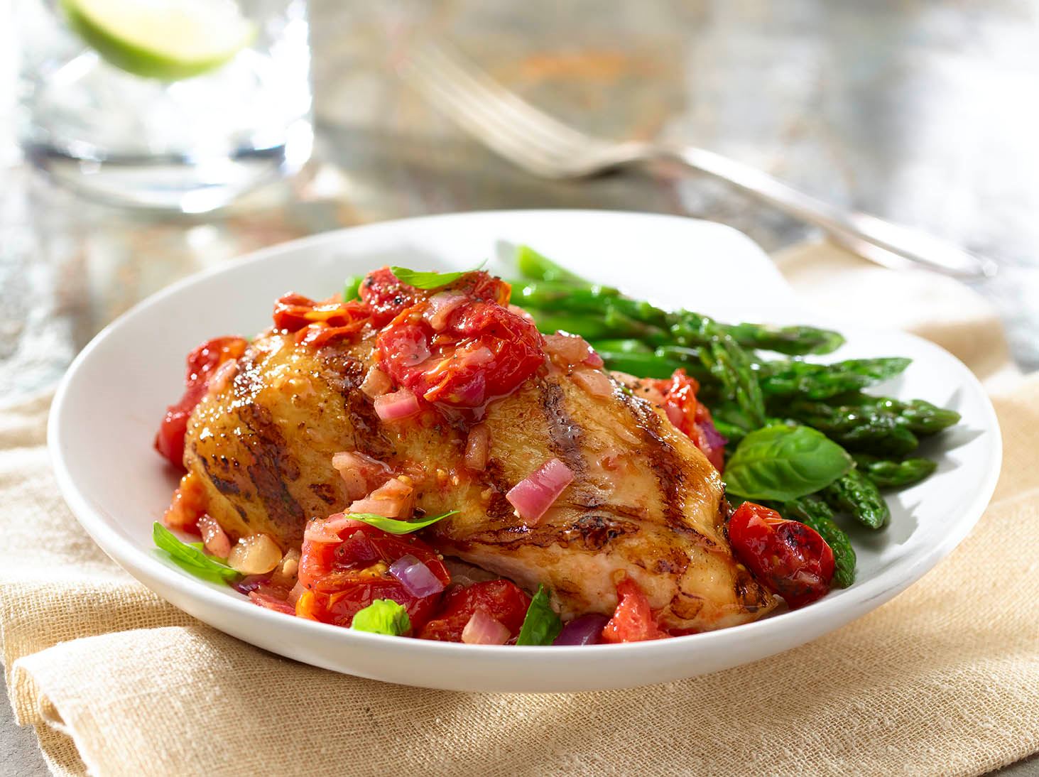 Grilled Chicken with Quick Cherry Tomato Sauce