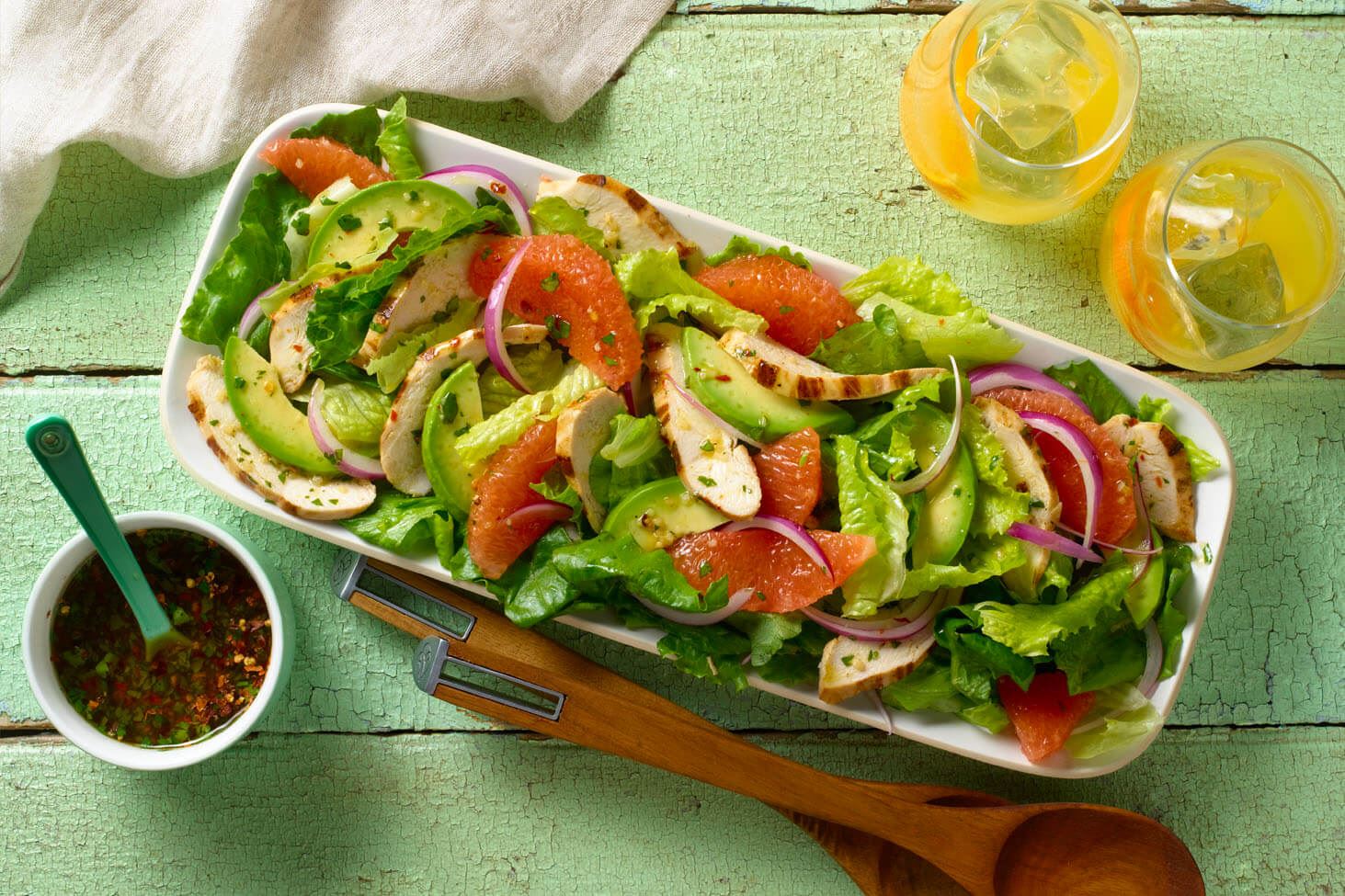Grilled Chicken Salad with Avocado and Grapefruit