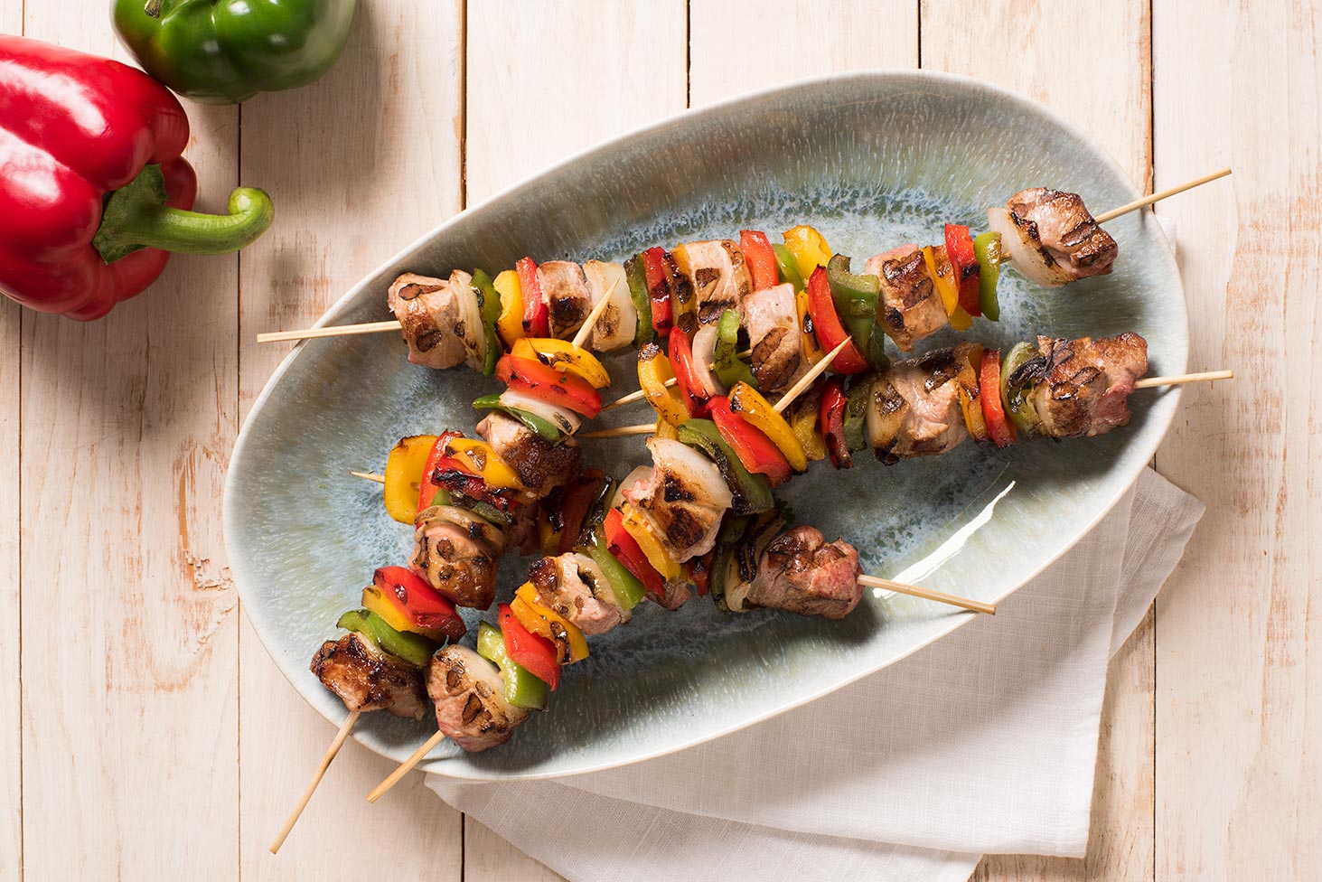 Pork and Pepper Kabobs with Orange Marinade