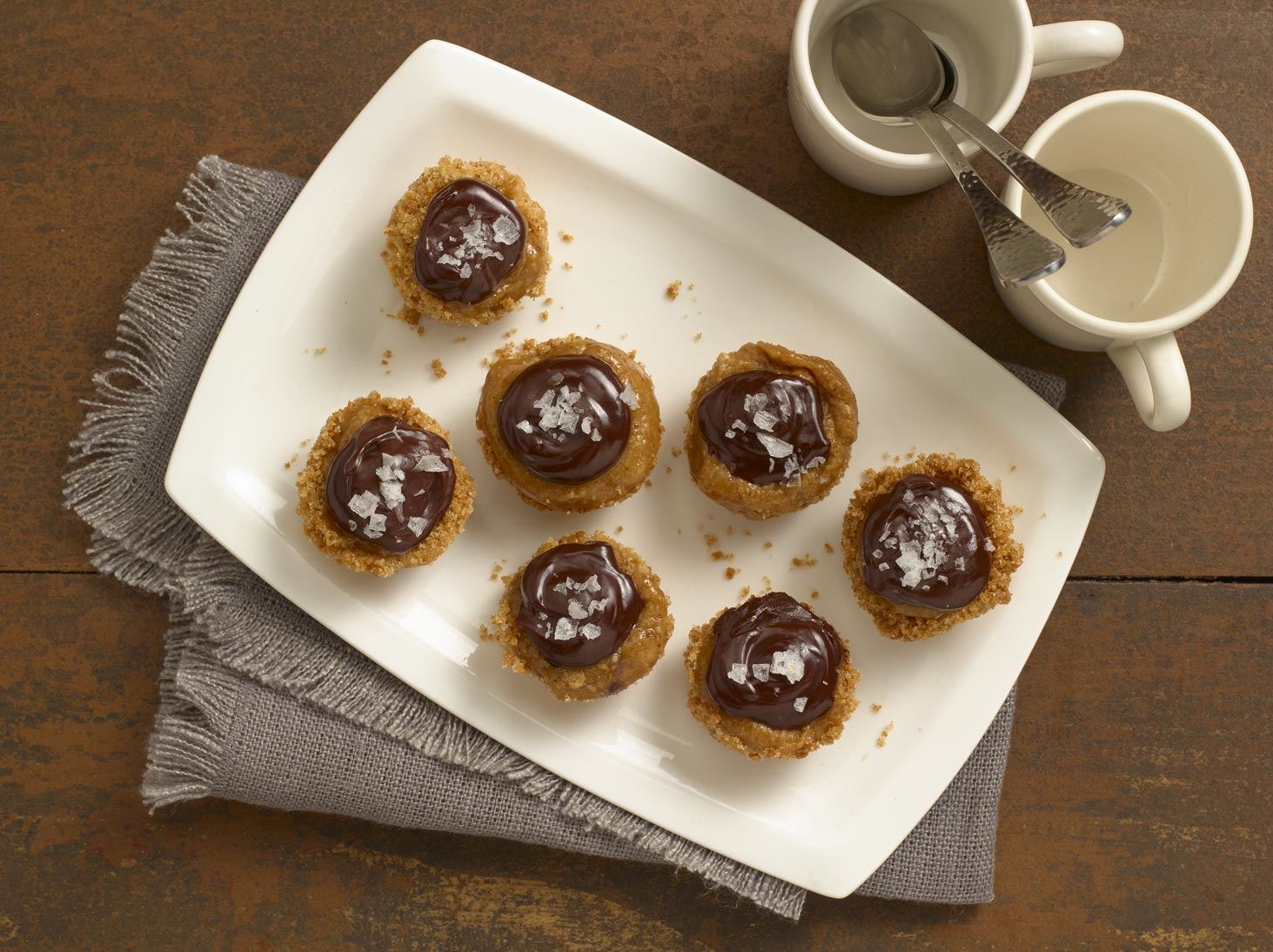 Chocolate and Coconut-Caramel Tartlets