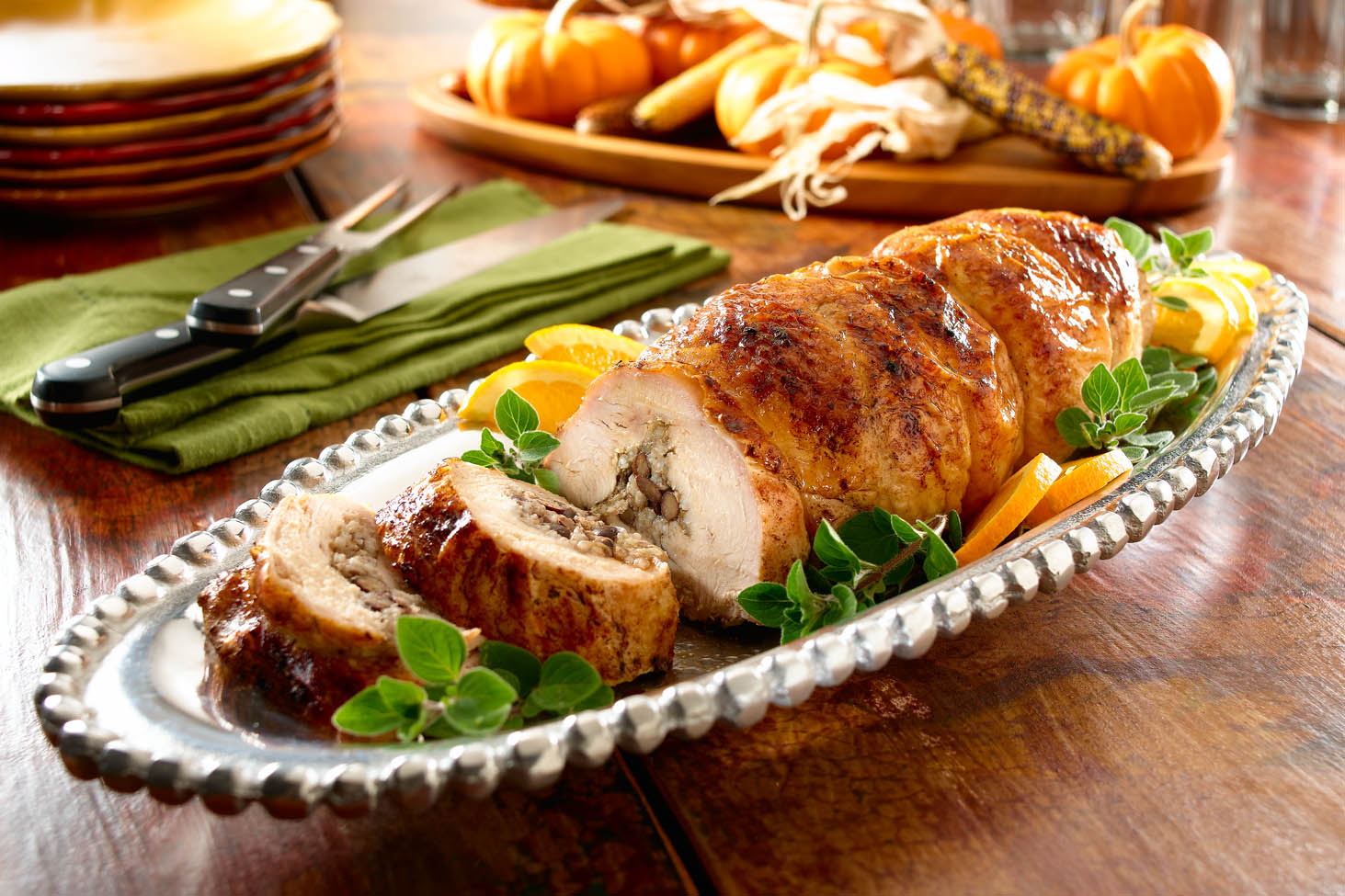 Turkey Breast Stuffed with Rice and Beans