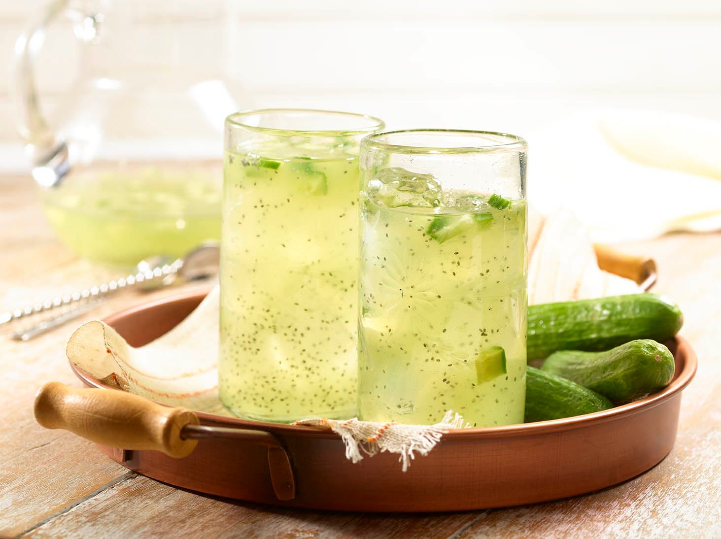 Agua de pepino con chía 🔥 Chia y limón para quemar grasa Chi