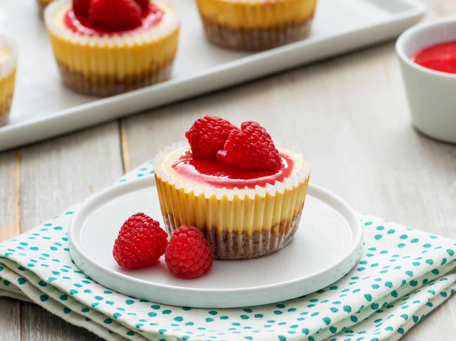 Mini-Cheesecakes de Queso con Limón y Frambuesas - Recetas | Goya Foods