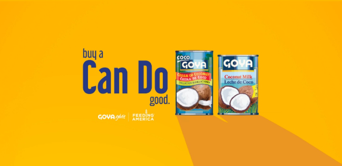 Goya Foods delivered a huge donation of garbanzo beans, pinto bean, kidney beans, Spanish rice, green peas, and more.