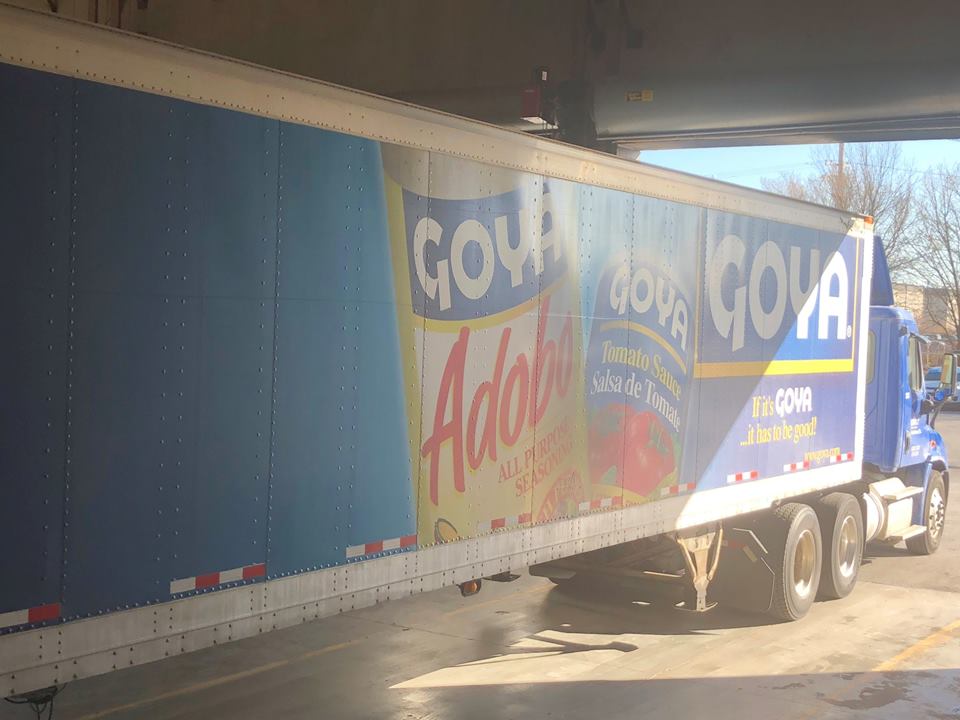 Goya donates 40,000 lbs of food this morning to the Maryland Food Bank to be distributed to families in need