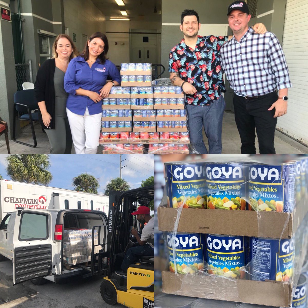 Goya donates 3,000 lbs of Goya products to Chapman Partners in Florida