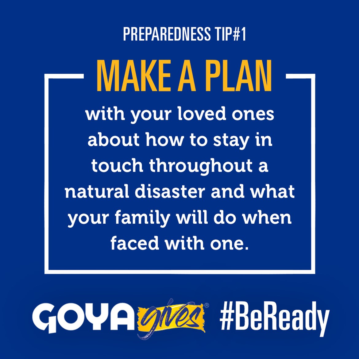 Press Release: GOYA ENCOURAGES FAMILIES TO STAY SAFE AND PREPARED AMIDST NATURAL DISASTERS AND COVID-19 PANDEMIC