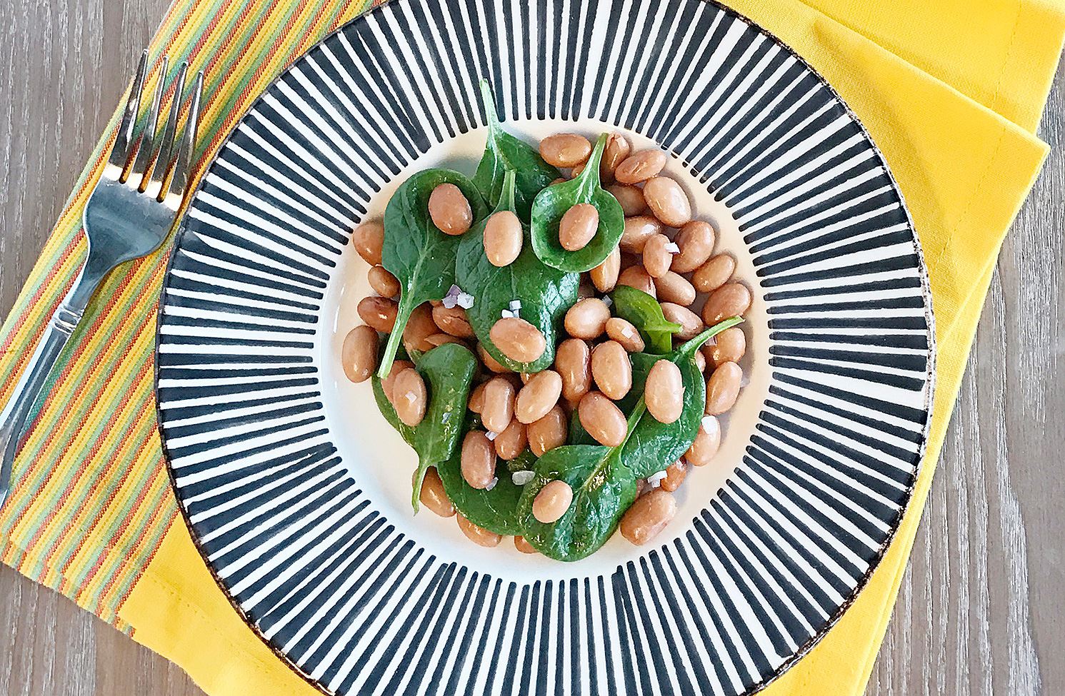 MyPlate Pinto Bean & Spinach Salad