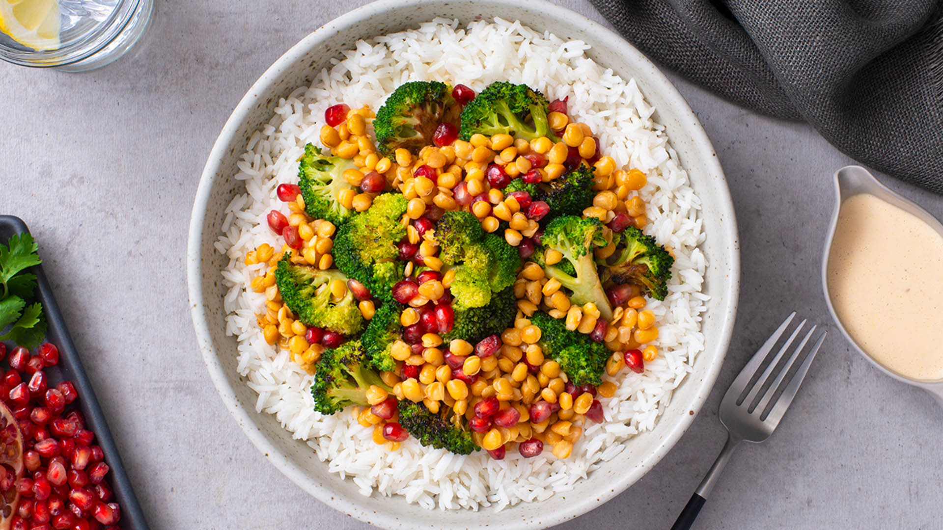 Lentil & Roasted Broccoli Rice Bowl