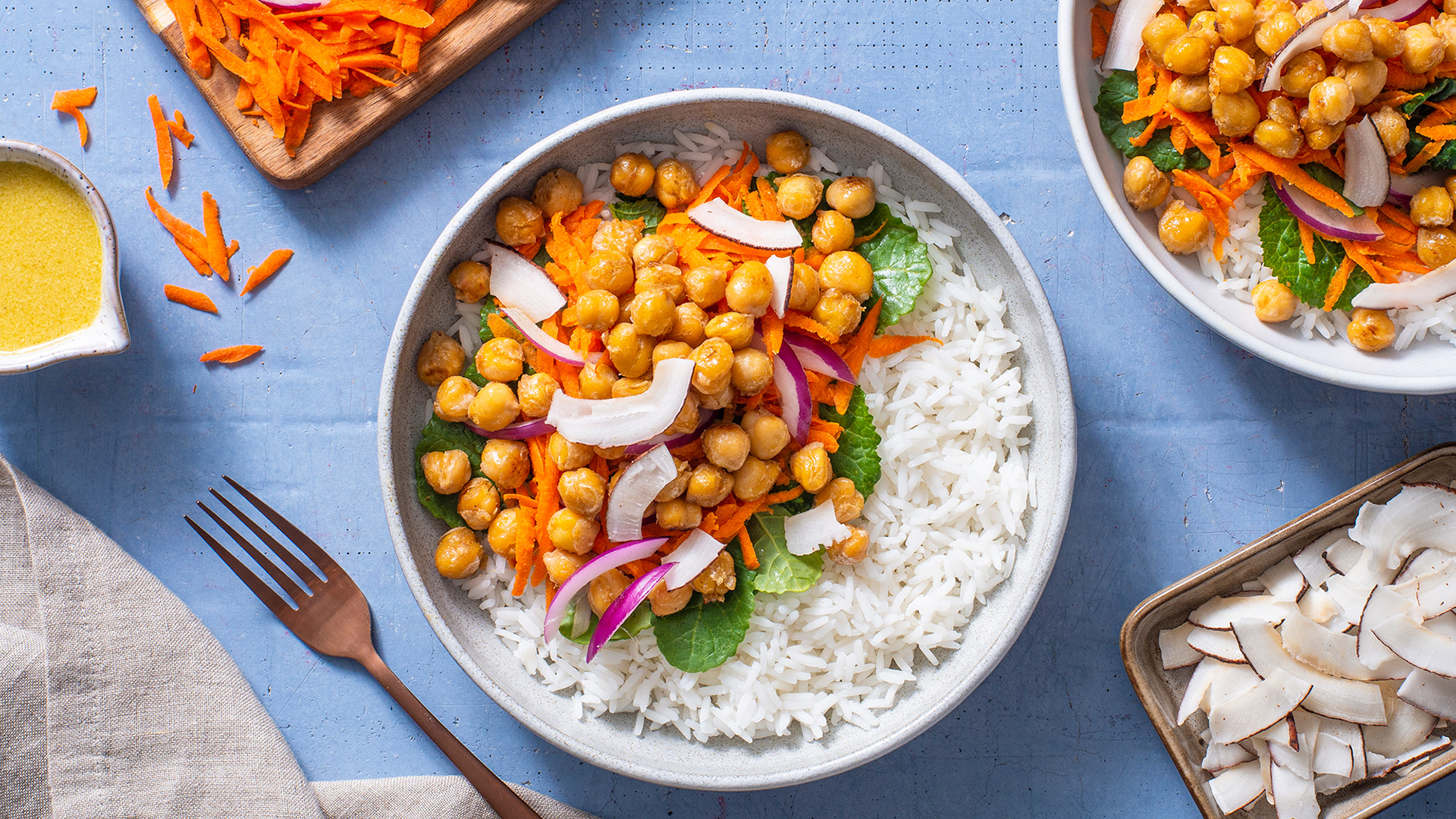 Crispy Chickpeas and Coconut Rice Bowl