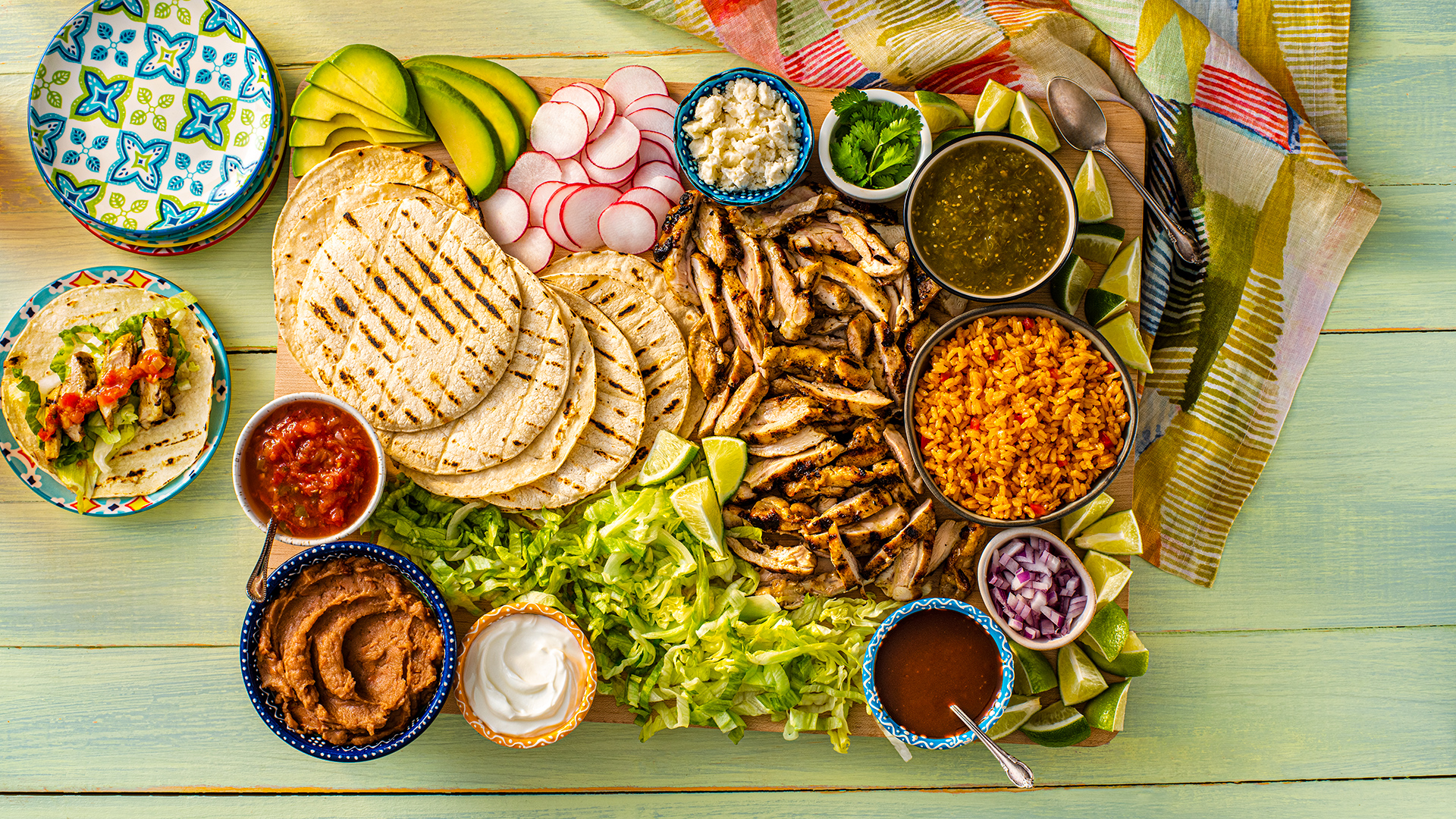 Grilled Chicken Taco Board