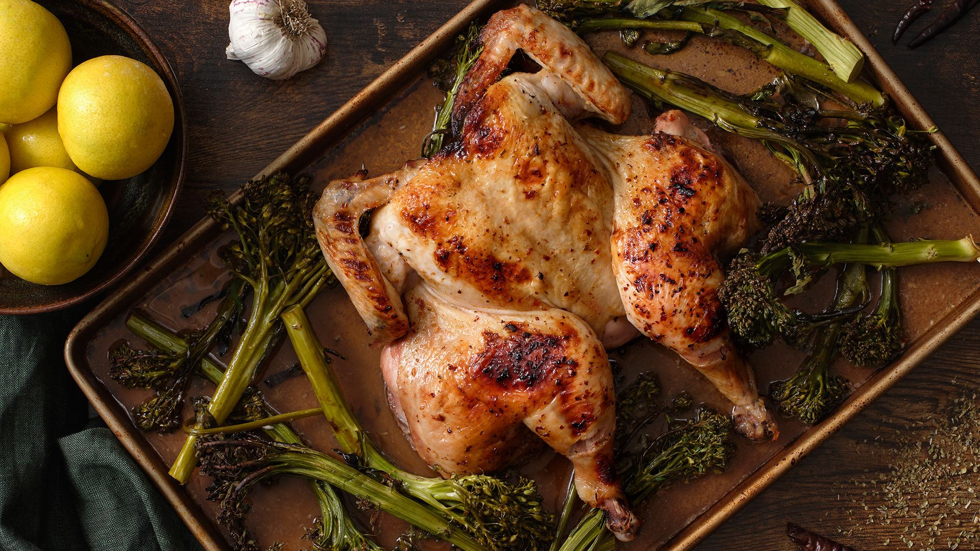 Sweet Lime Roasted Chicken with Broccolini