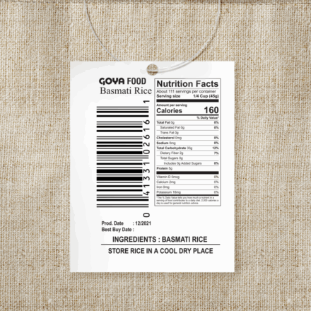 Overflow Basmati Rice Jute Bag 11 LB_Tag Front