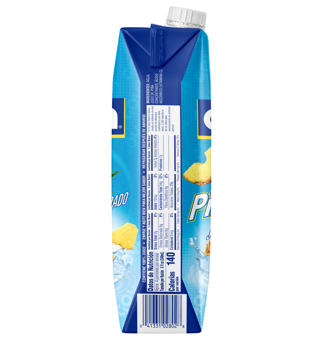 Overflow pineapple juice carton