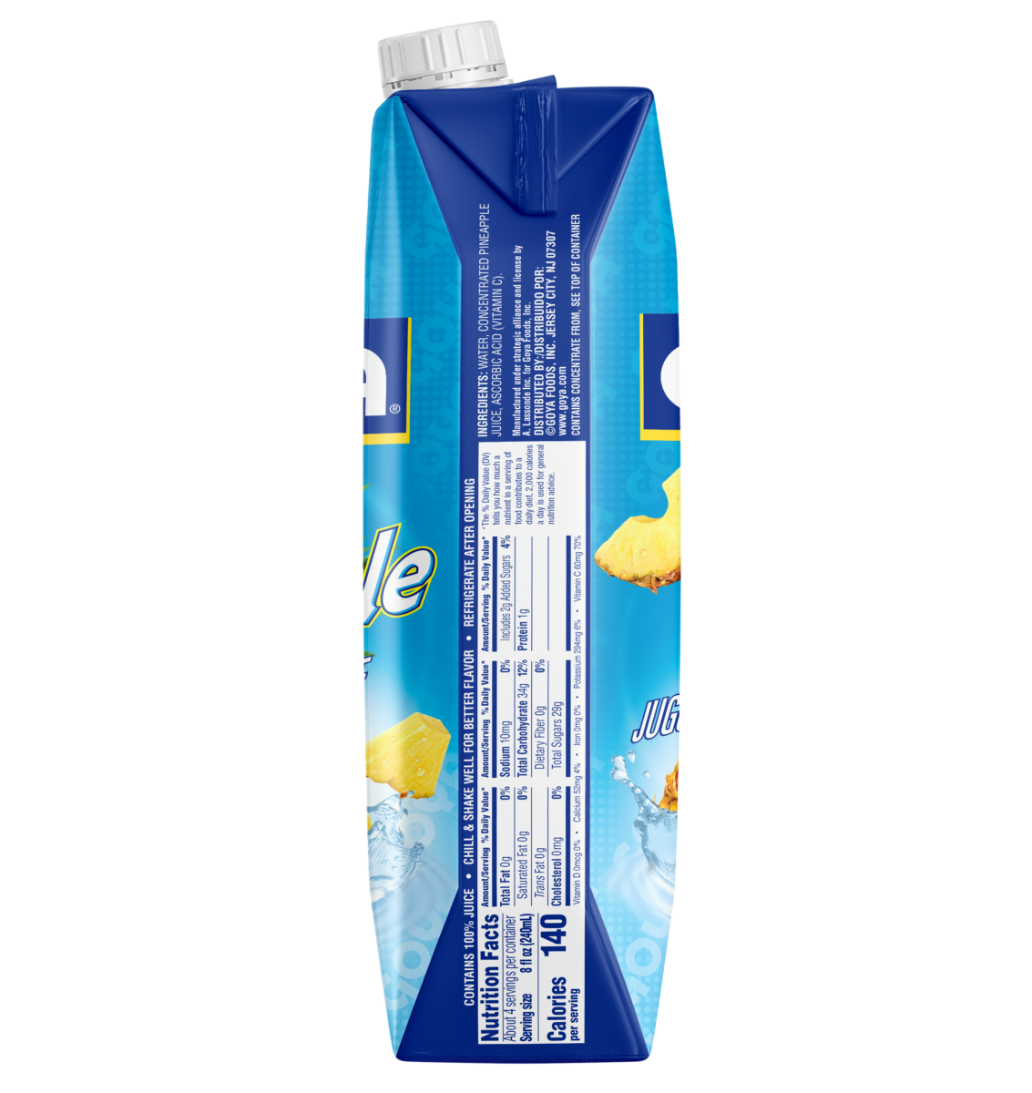 Overflow pineapple juice carton