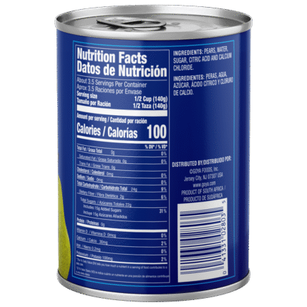 Overflow Pear Halves in Heavy Syrup 15-5 OZ_Back