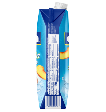 Overflow peach nectar carton