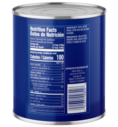 Overflow Peach Halves in Heavy Syrup 29 OZ_Back