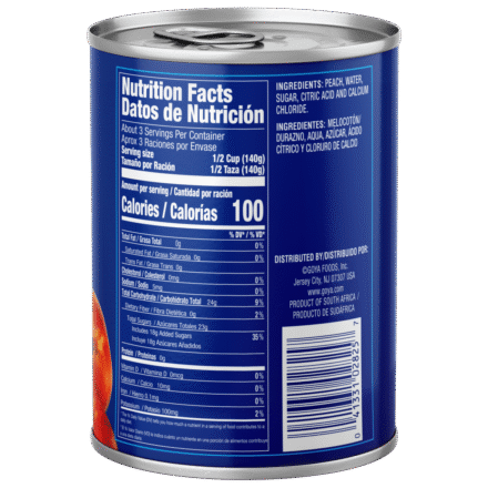 Overflow Peach Slices in Heavy Syrup 15-25 OZ_Back