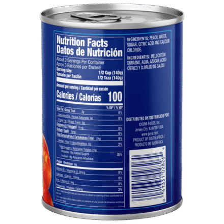 Overflow Peach Halves in Heavy Syrup 15-25 OZ_Back