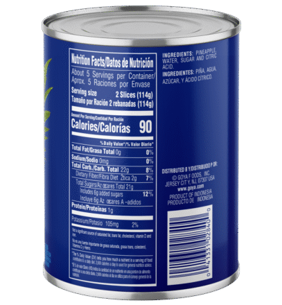 Overflow Sliced Pineapple in Light Syrup 20 OZ_Back