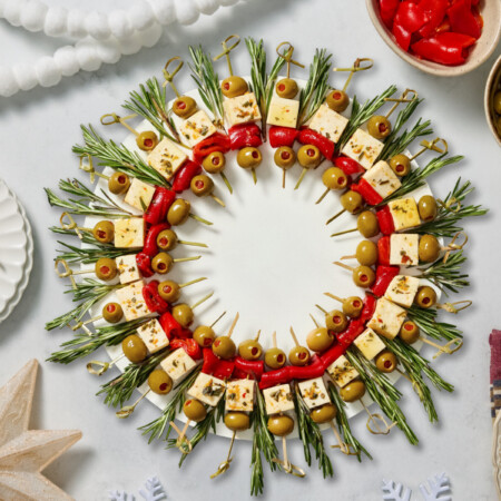 Marinated Olive and Cheese Skewers