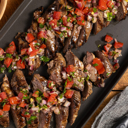 Argentinian Grilled Steaks with Salsa Criolla