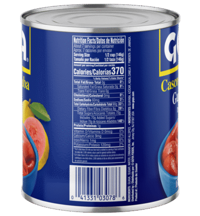 Overflow Guava Shells in Heavy Syrup 34 OZ_Side