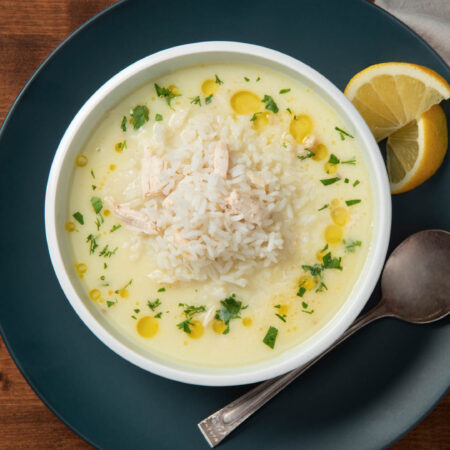 Avgolemono – Greek Chicken, Rice and Lemon Soup
