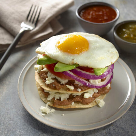 Breakfast Tortilla and Egg Stacks