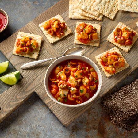 Ceviche in Spicy Red Sauce