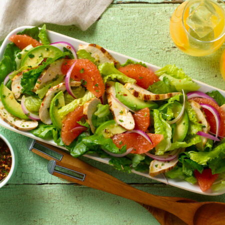 Grilled Chicken Salad with Avocado and Grapefruit