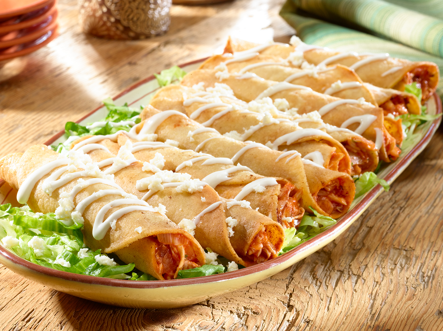 Flautas de pollo