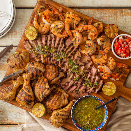 Parrillada de Pollo, Camarones y Bistec