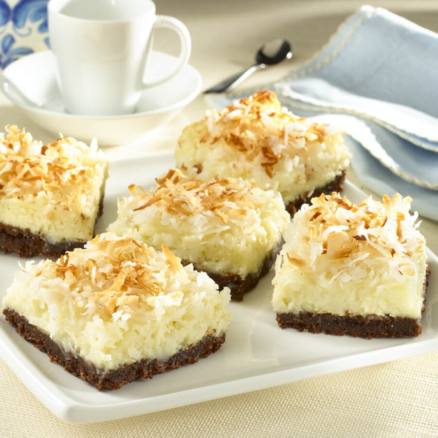 Barritas de Cheesecake de Coco