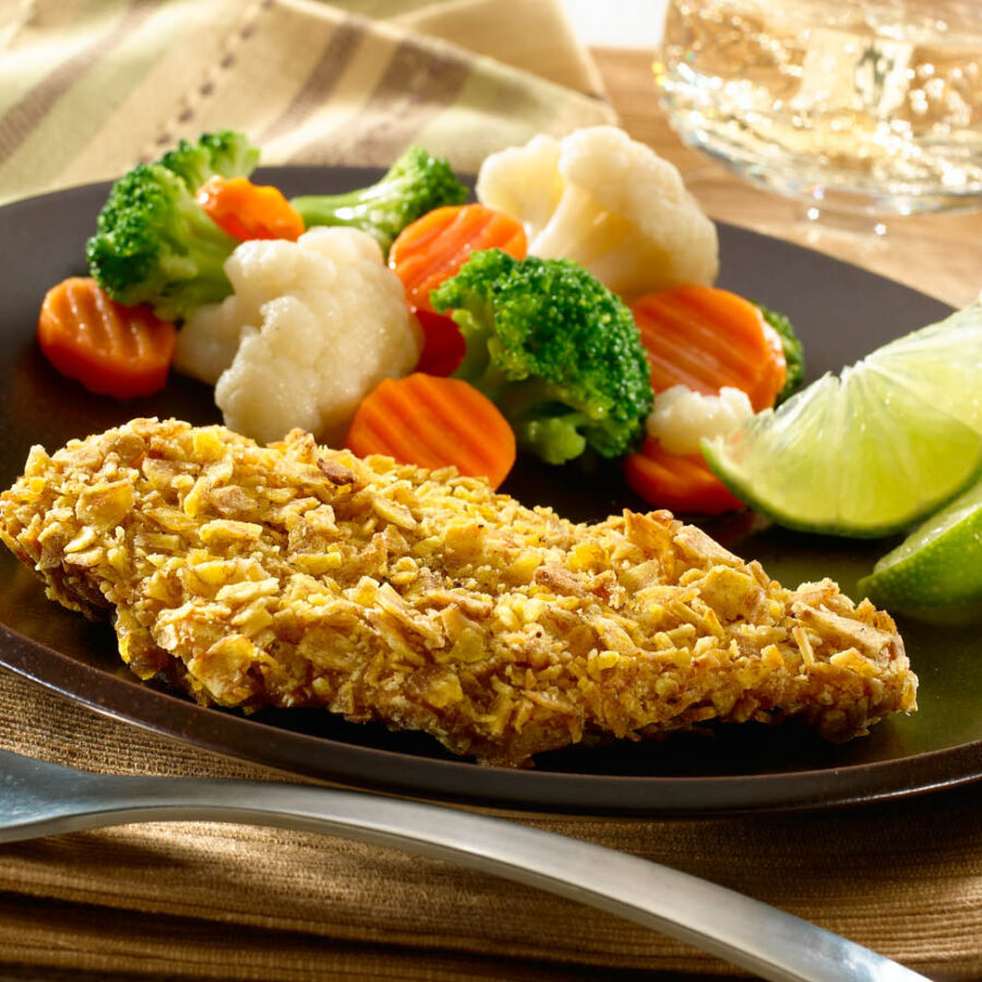 Crujiente Pollo con Recubierta de Plátano