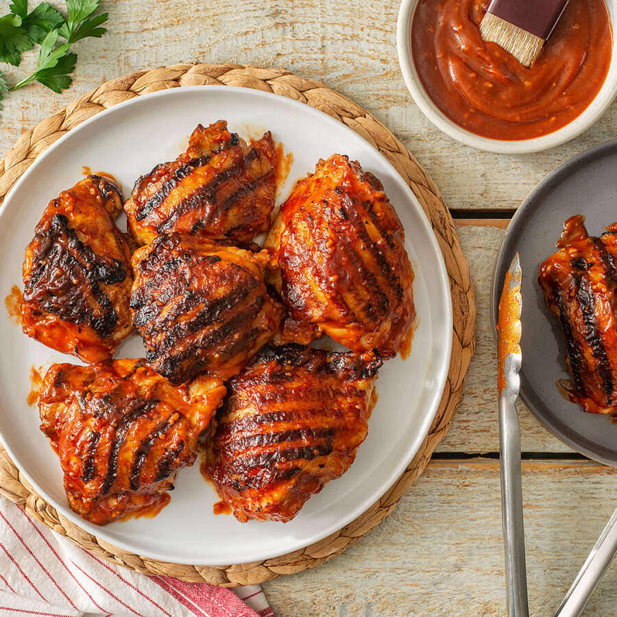 Easy Grilled Chicken Thighs in BBQ Sauce
