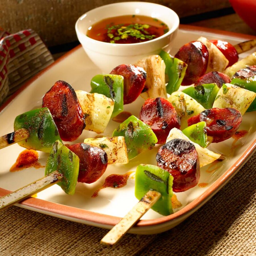 Grilled Chorizo Kebabs – Pinchos Morunos