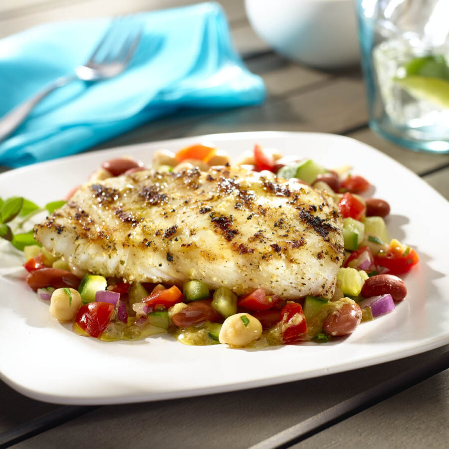Grilled Herb-Rubbed Halibut