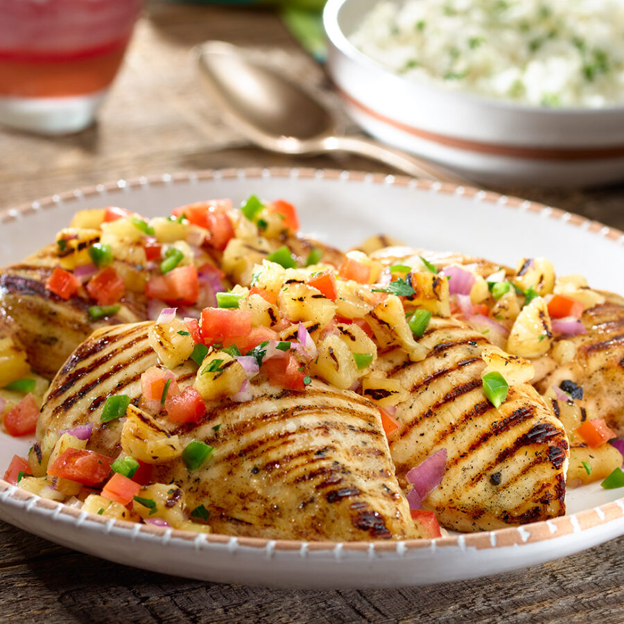 Grilled Mojo Chicken with Charred Pineapple Salsa