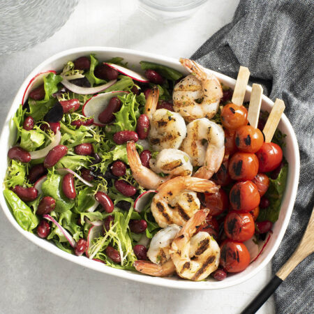 Citrus Bean Salad with Grilled Shrimp