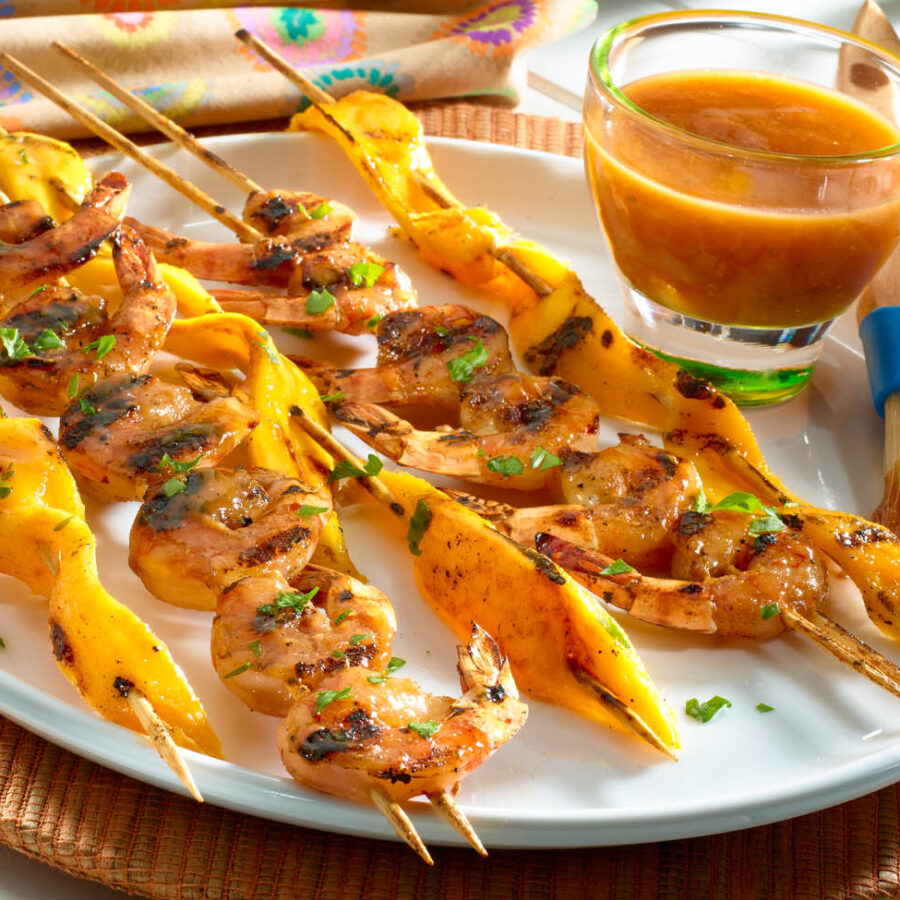 Guava-Glazed Shrimp Kebabs