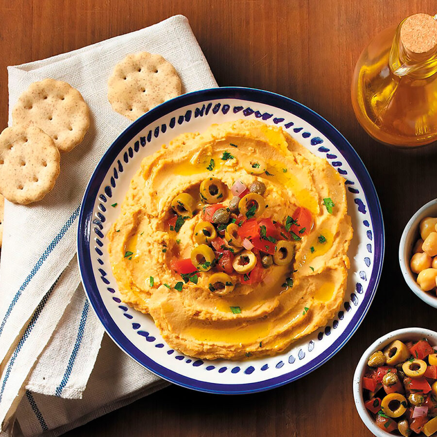 Hummus con Salsa de Aceitunas