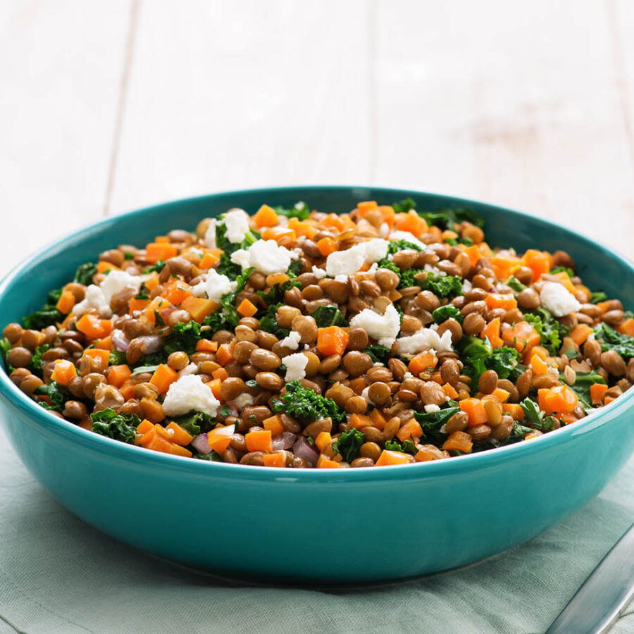 Kale and Lentil Salad with Goat Cheese