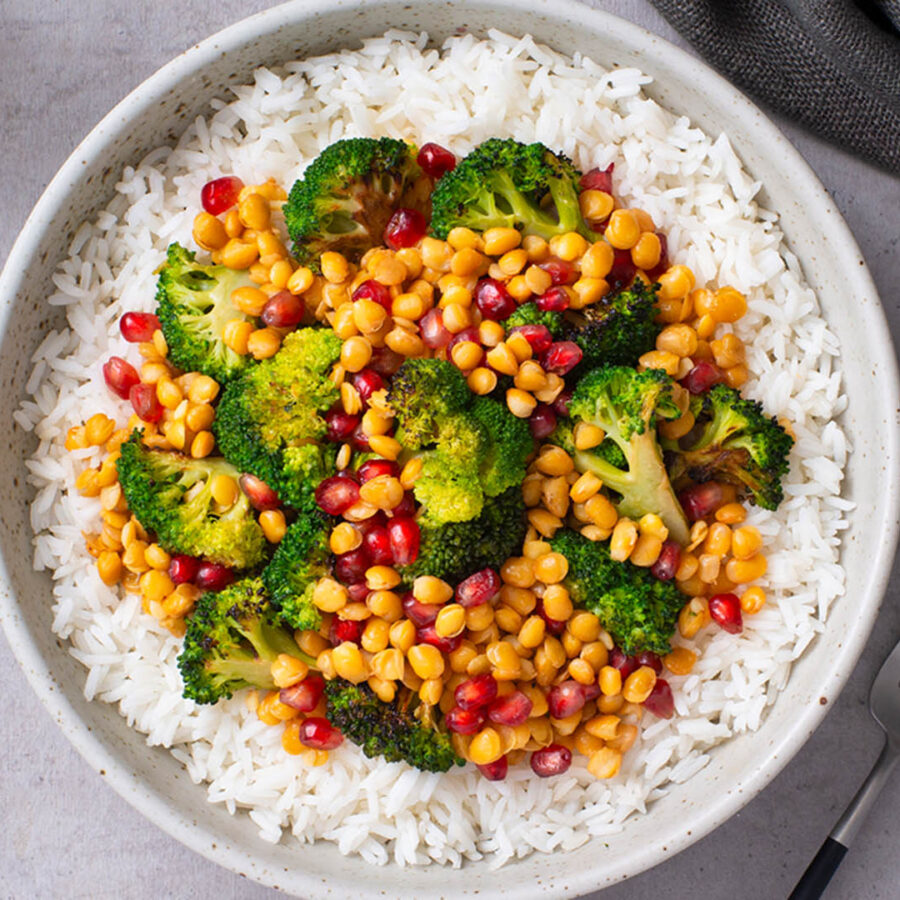 Lentil & Roasted Broccoli Rice Bowl
