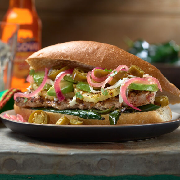 Pork, Poblano and Roasted Pineapple Tortas