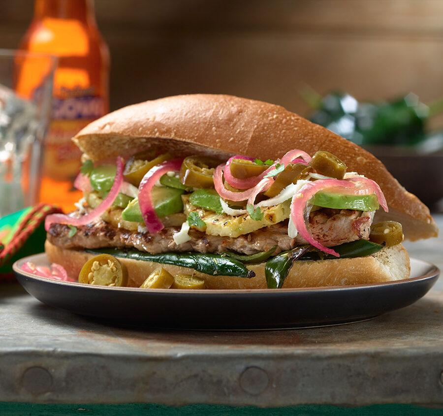 Pork, Poblano and Roasted Pineapple Tortas