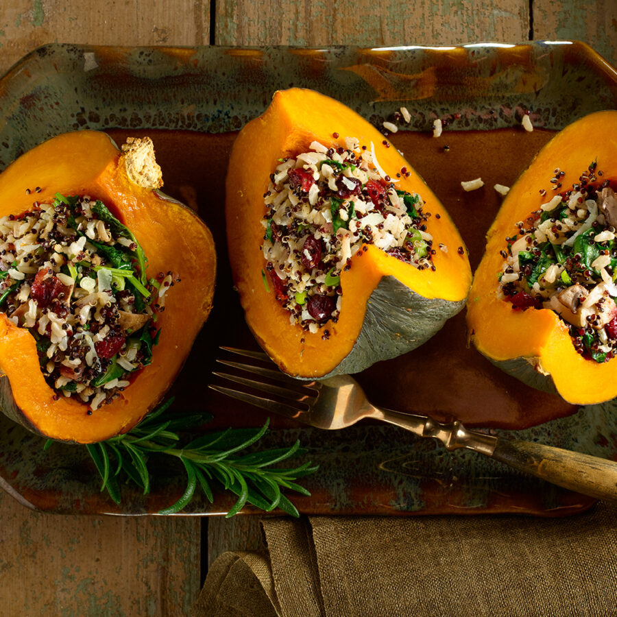 Calabaza Rellena de Quinua y Champiñones