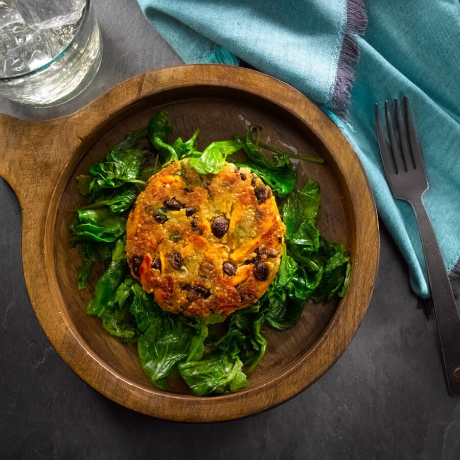 MyPlate Quinoa, Black Bean and Sweet Potato Cakes